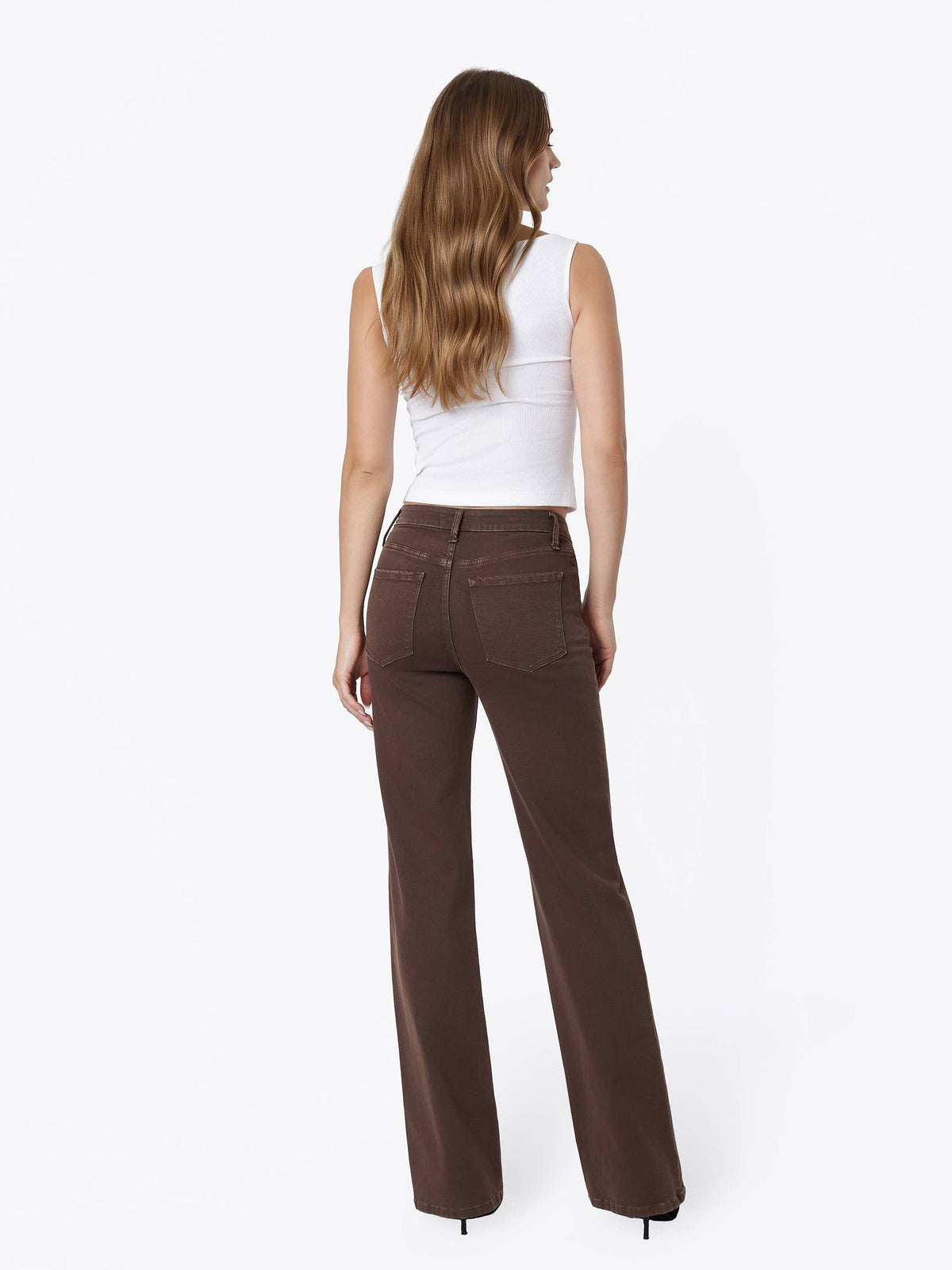 HIGH RISE COLOR SLIM WIDE JEANS T7714SAL