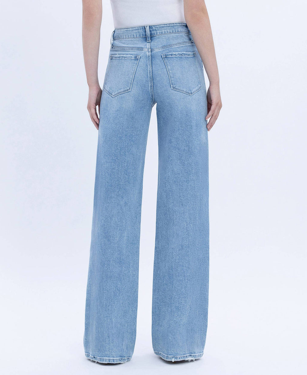 HIGH RISE FULL LENGTH LIGHT WASH WIDE JEANS F6060