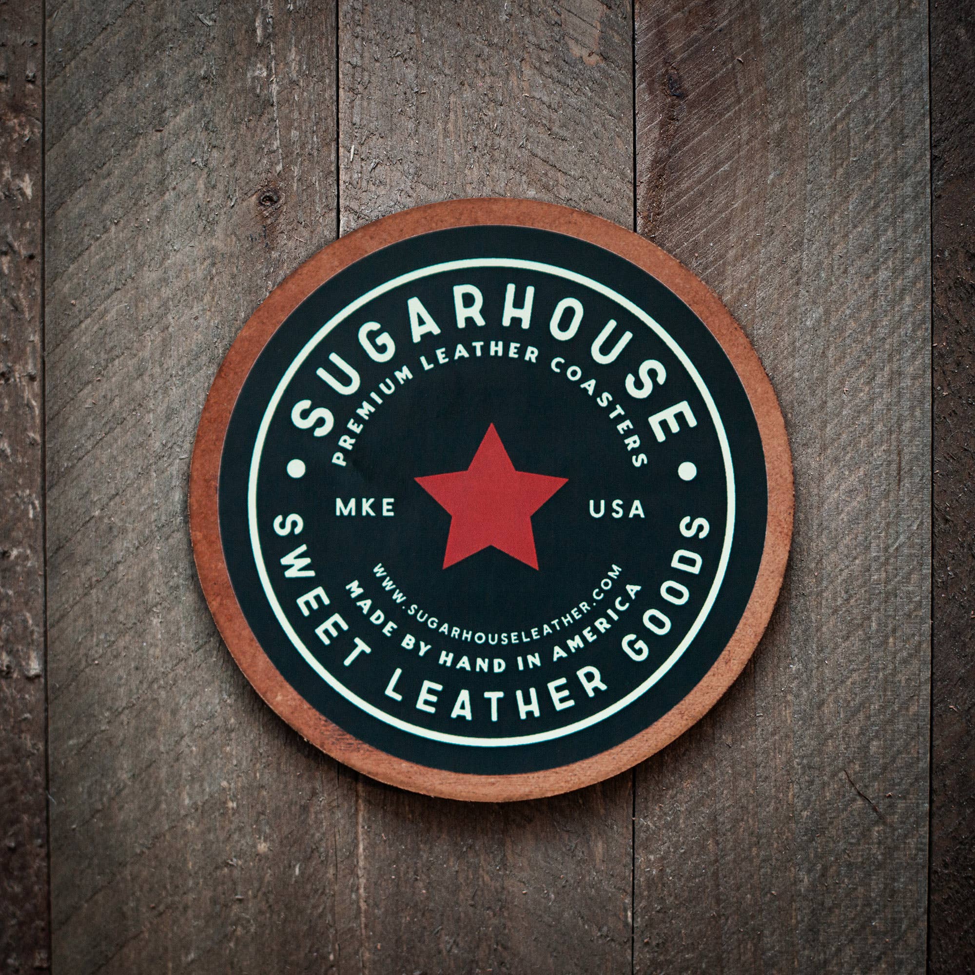 Colorado Bronco Leather Coaster