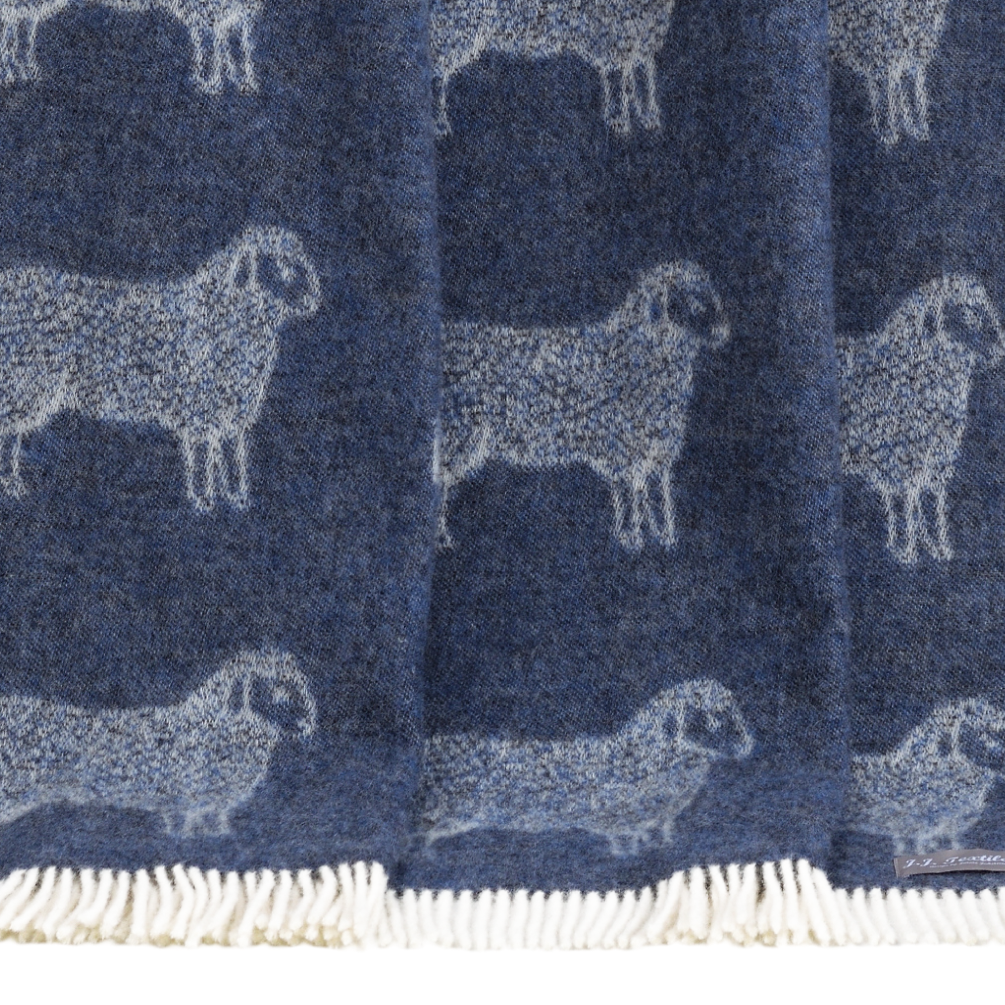 Denim Blue Sheep Pure Wool Throw