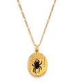 Black Spider Pendant Necklace