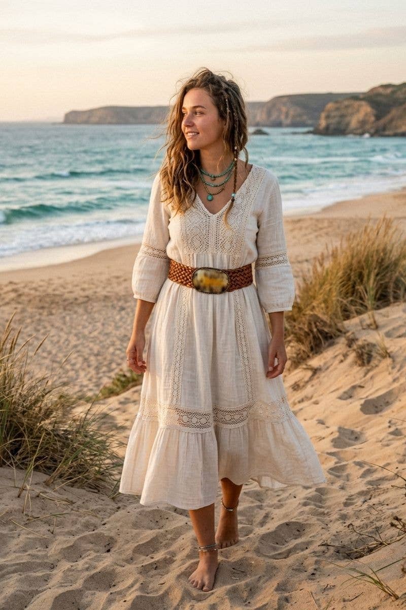 VENUS WIDE BROWN LEATHER BELT