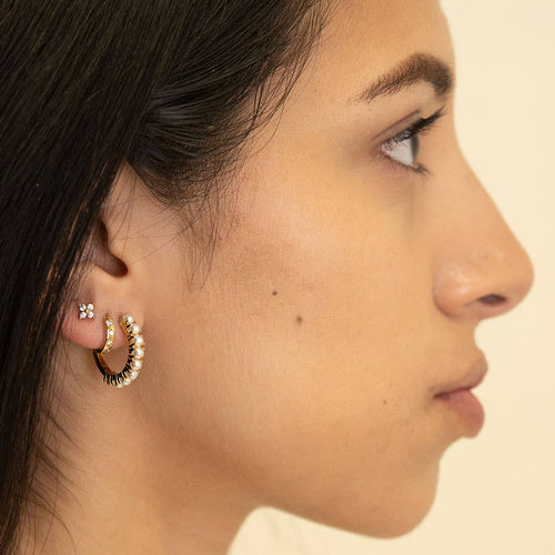 12mm Huggie Hoops with Starburst