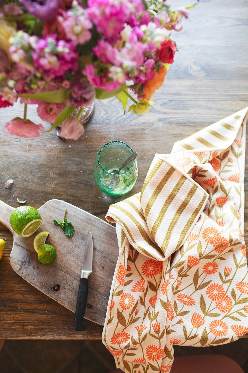 Kitchen Tea Towel Quick Dry | Calendula Flowers