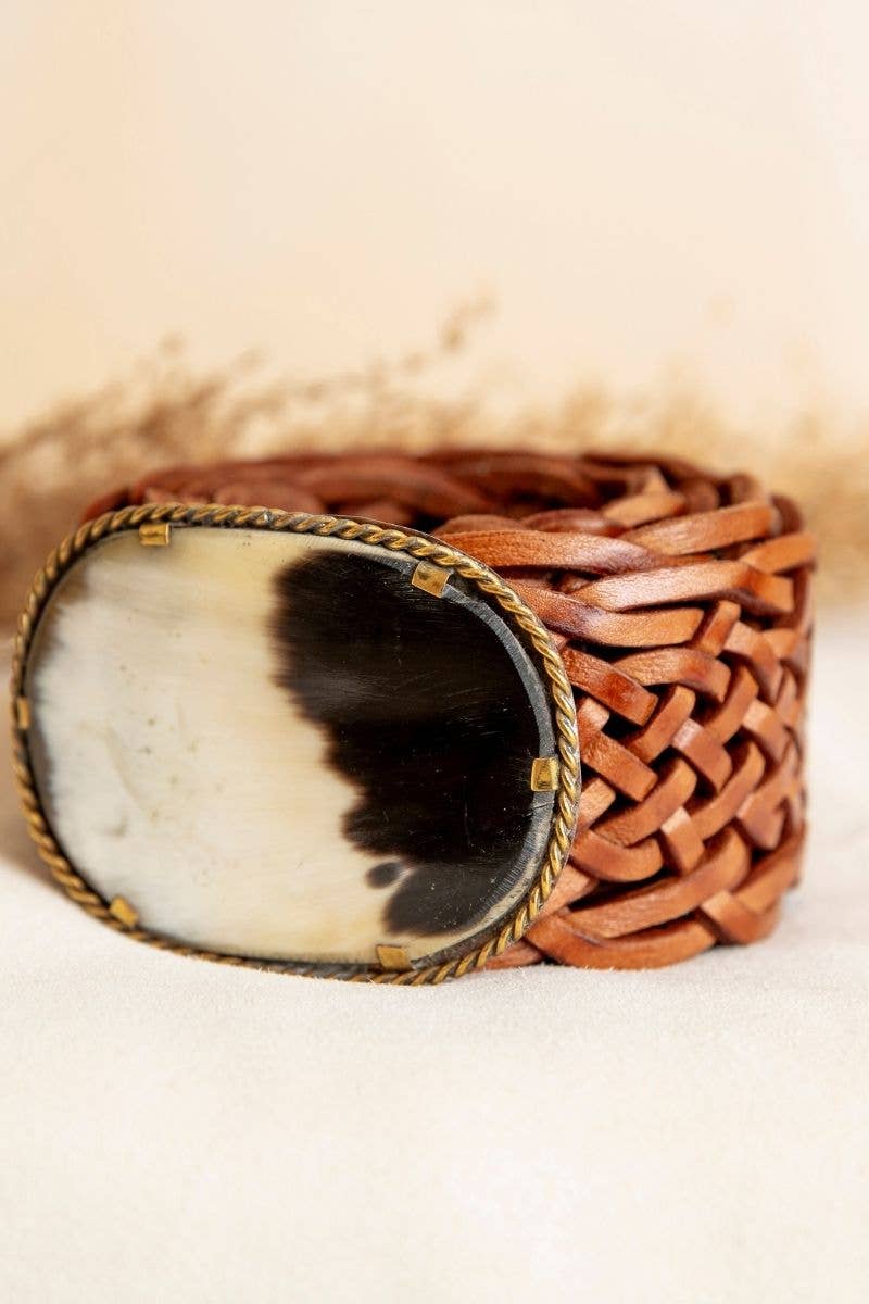 VENUS WIDE BROWN LEATHER BELT