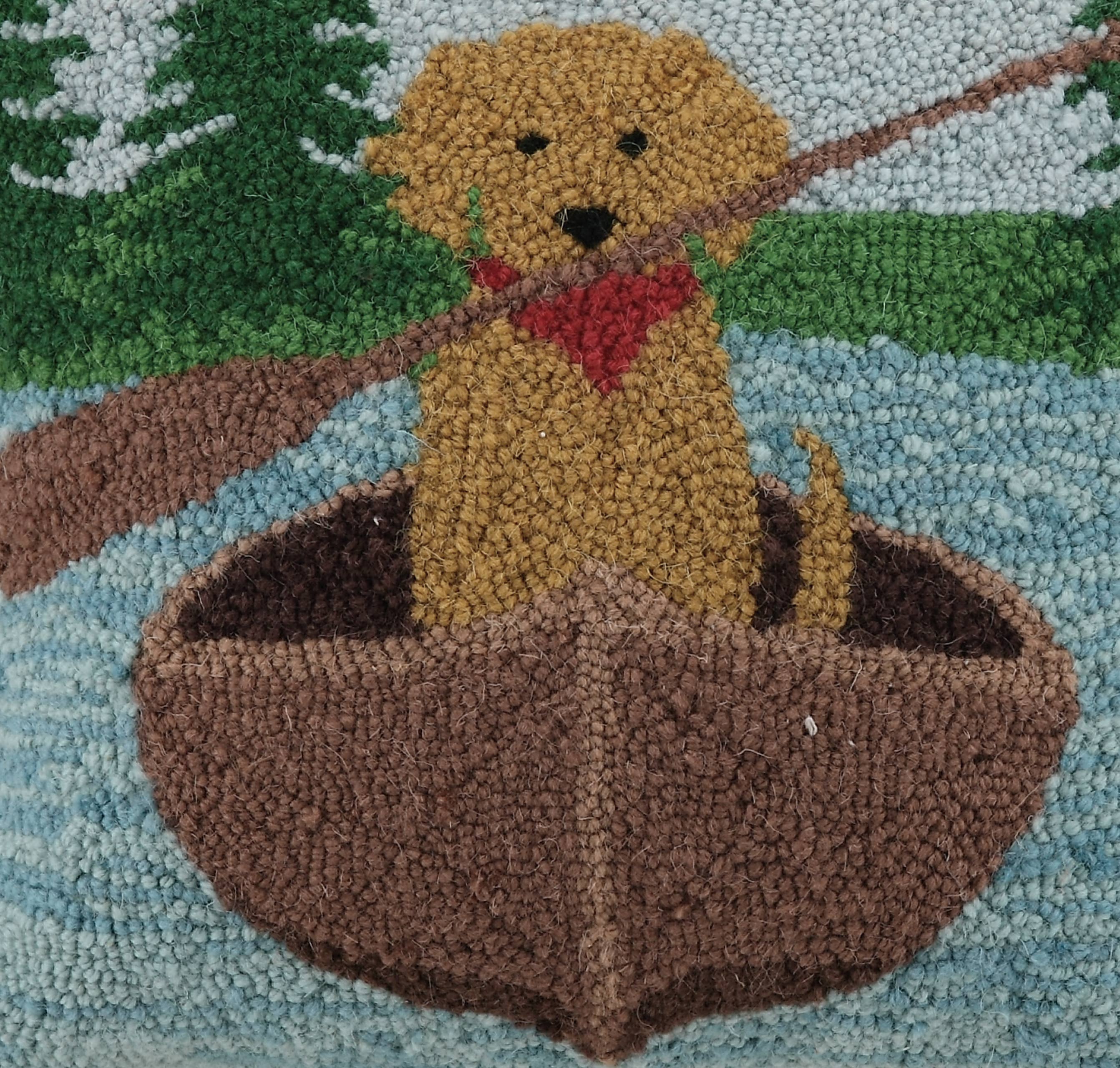 Golden Lab Canoeing Hook Pillow