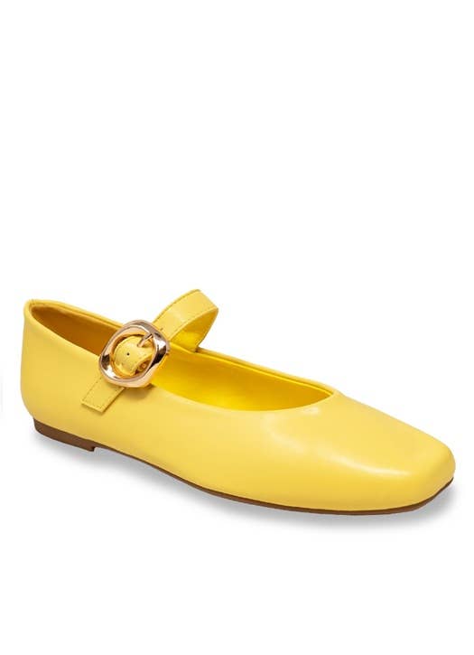 Charlotte-15 Ballet Flat with Sculptural Buckle Accent