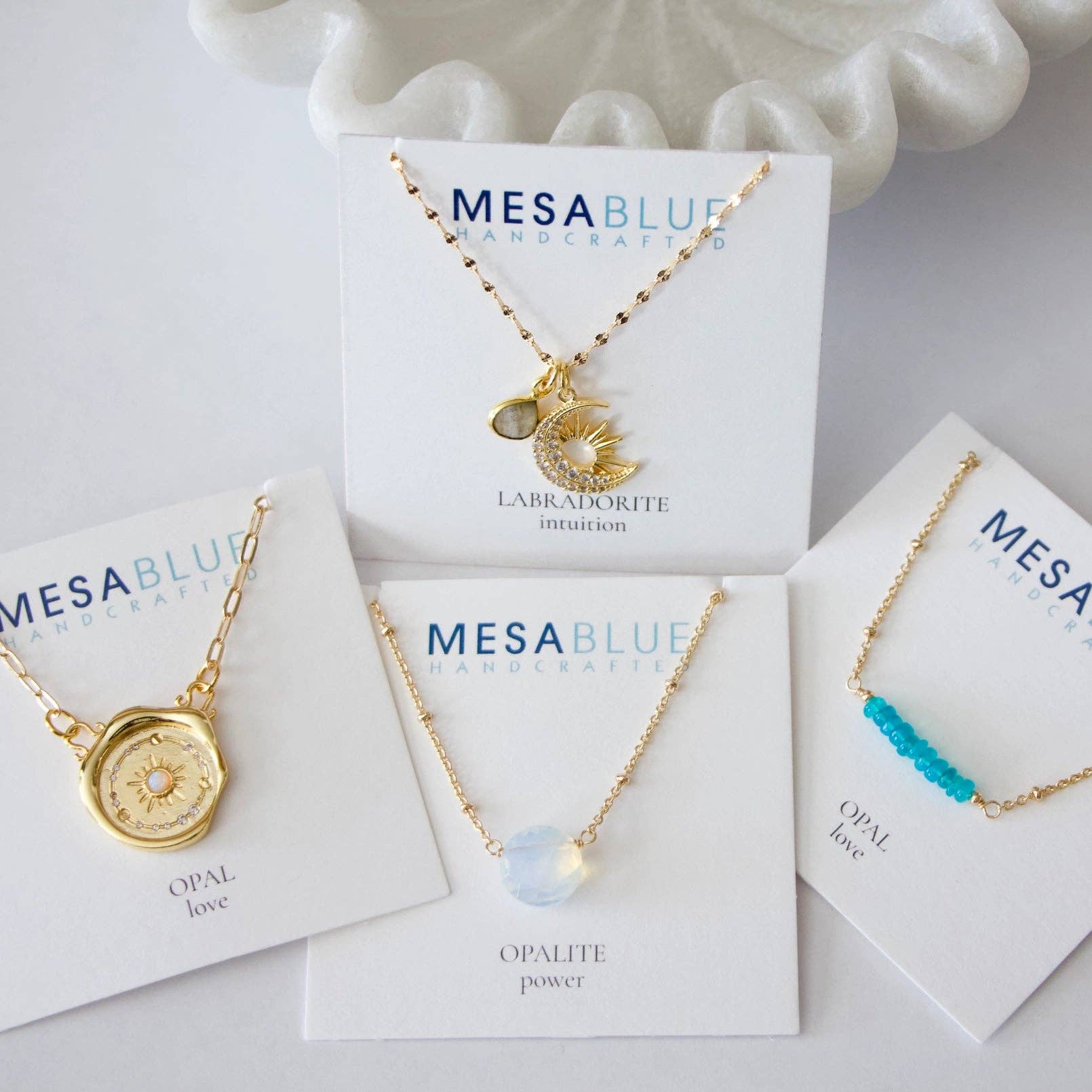 Celestial Necklace - Aquamarine Quartz or Labradorite