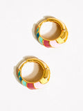 Paloma 18K Gold Colorful Striped Hoop Earring