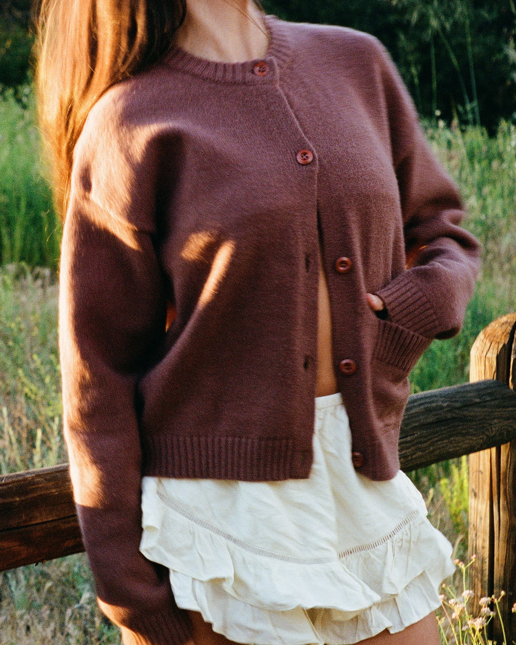 BROWN WOOL CARDIGAN
