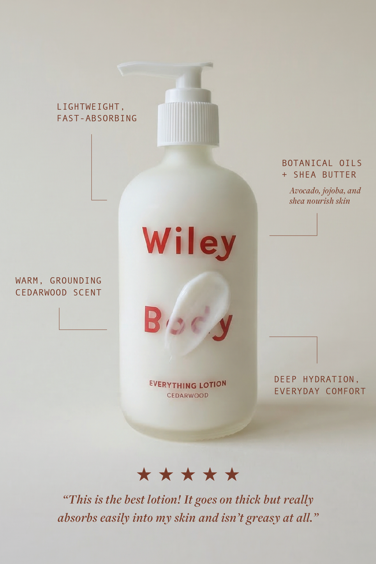 Cedarwood Everything Lotion | Clean, Vitamin E & Shea Butter