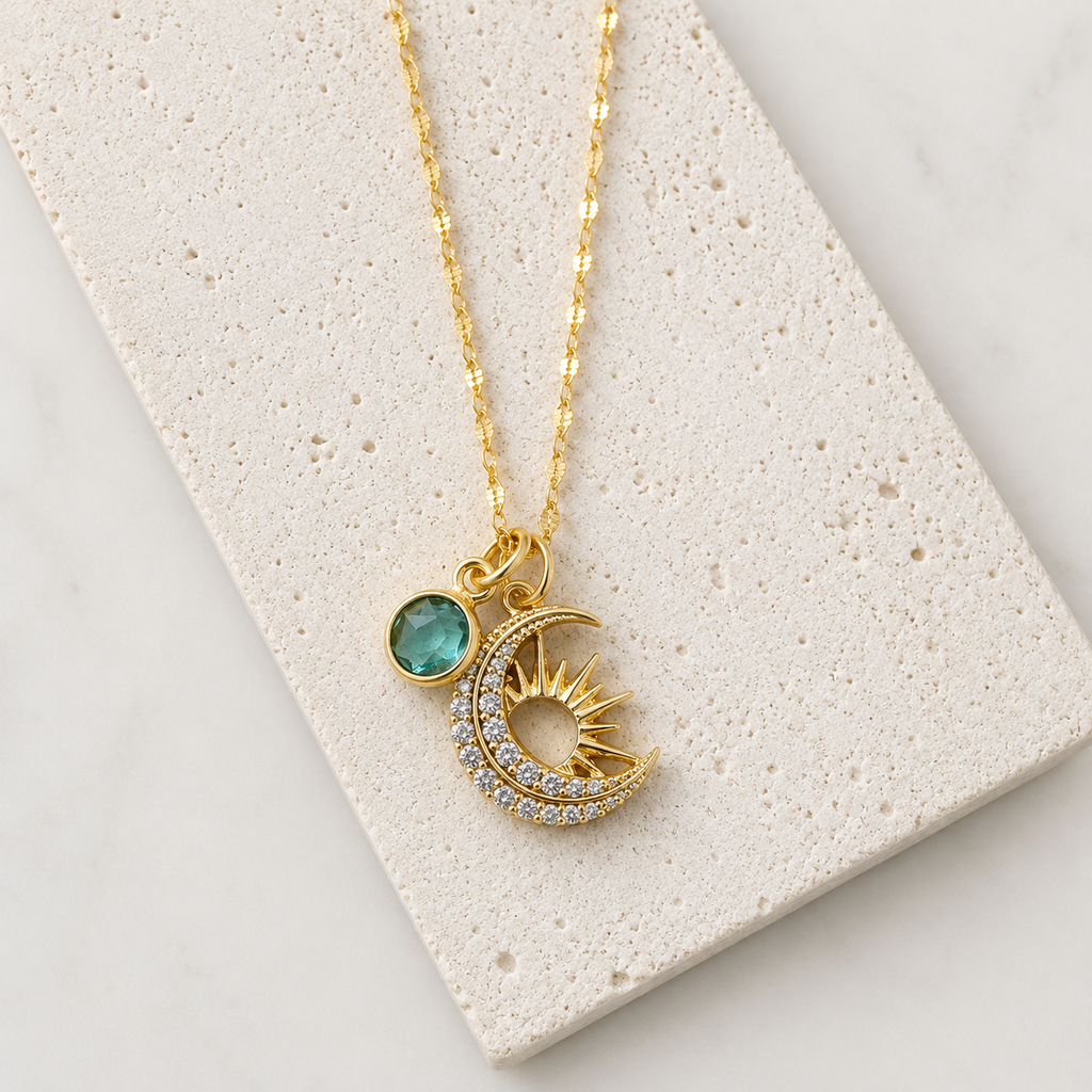Celestial Necklace - Aquamarine Quartz or Labradorite