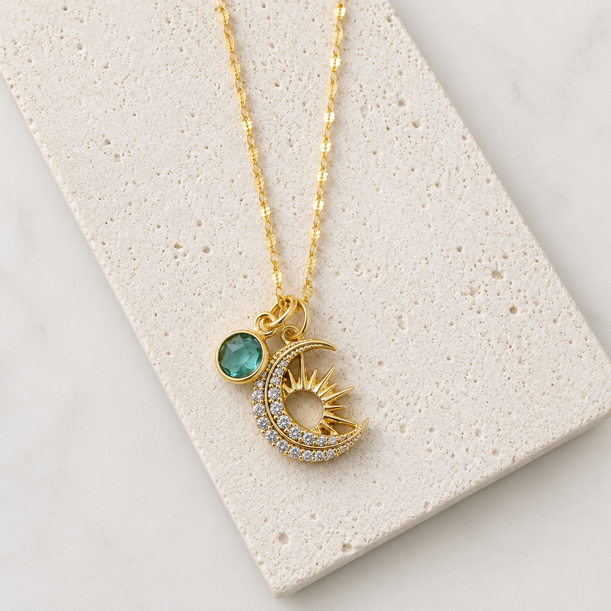 Celestial Necklace - Aquamarine Quartz or Labradorite