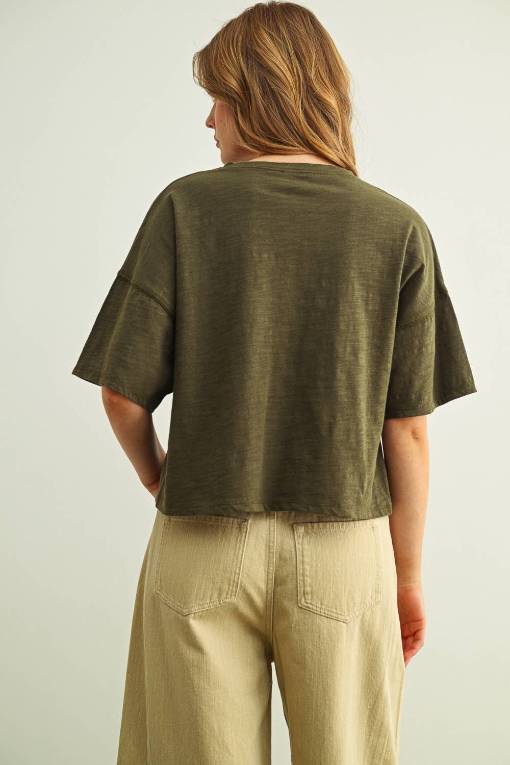 ET7639   BUTTON DOWN ROUND NECK HALF SLEEVE TOP