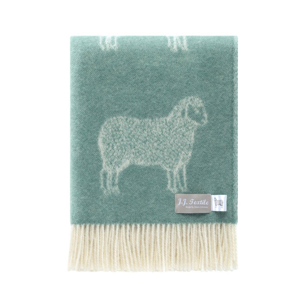 Eucalyptus Green Sheep Pure Wool Throw
