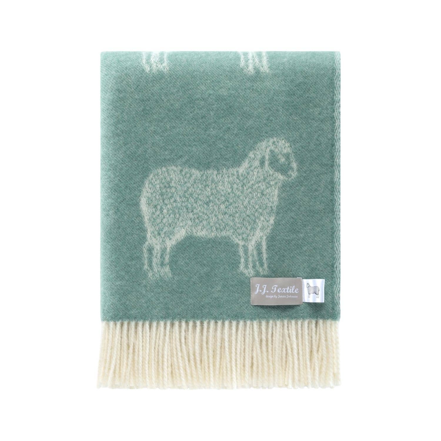 Eucalyptus Green Sheep Pure Wool Throw