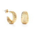 Vintage Beaded Shell Hoop Earrings