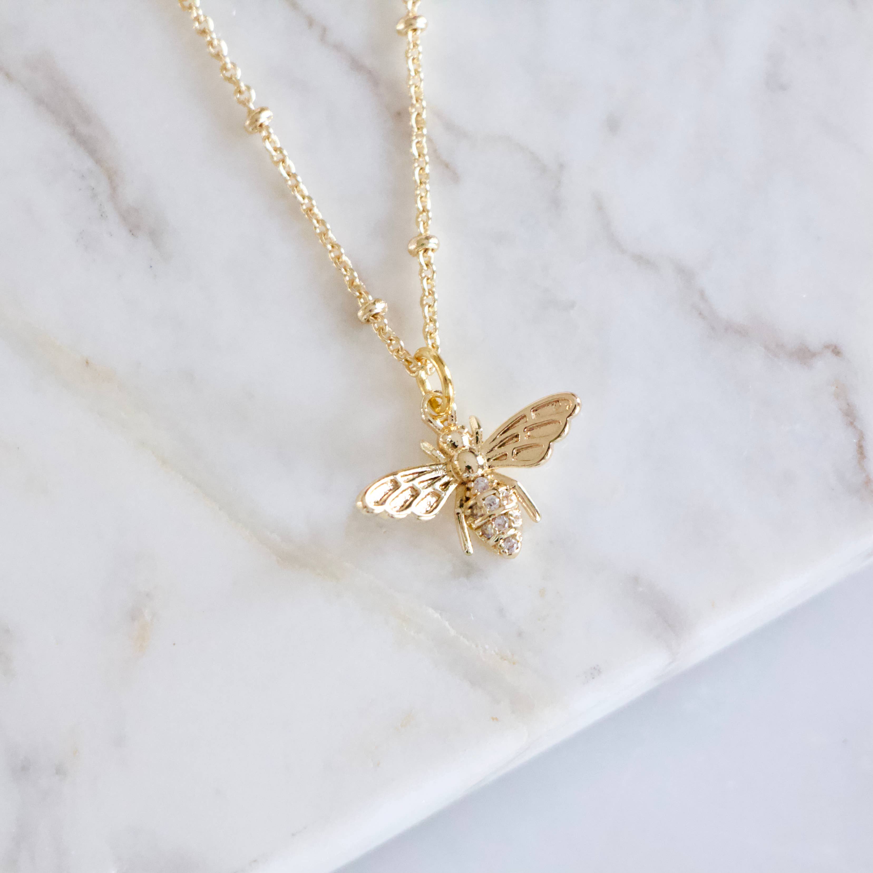 CZ Queen Bee Necklace