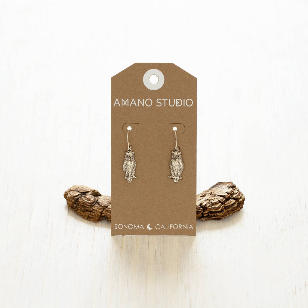 Wise Owl Drop Earrings