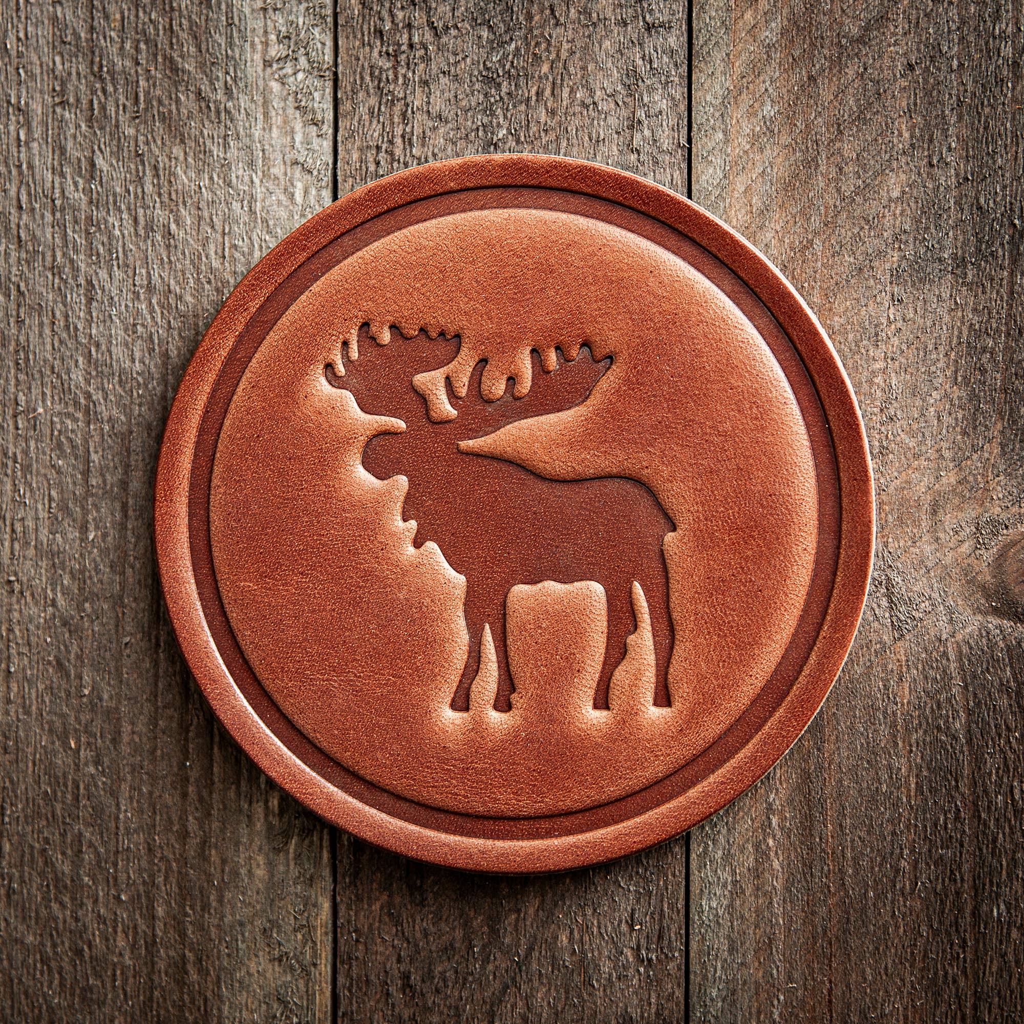 Moose Leather Coaster