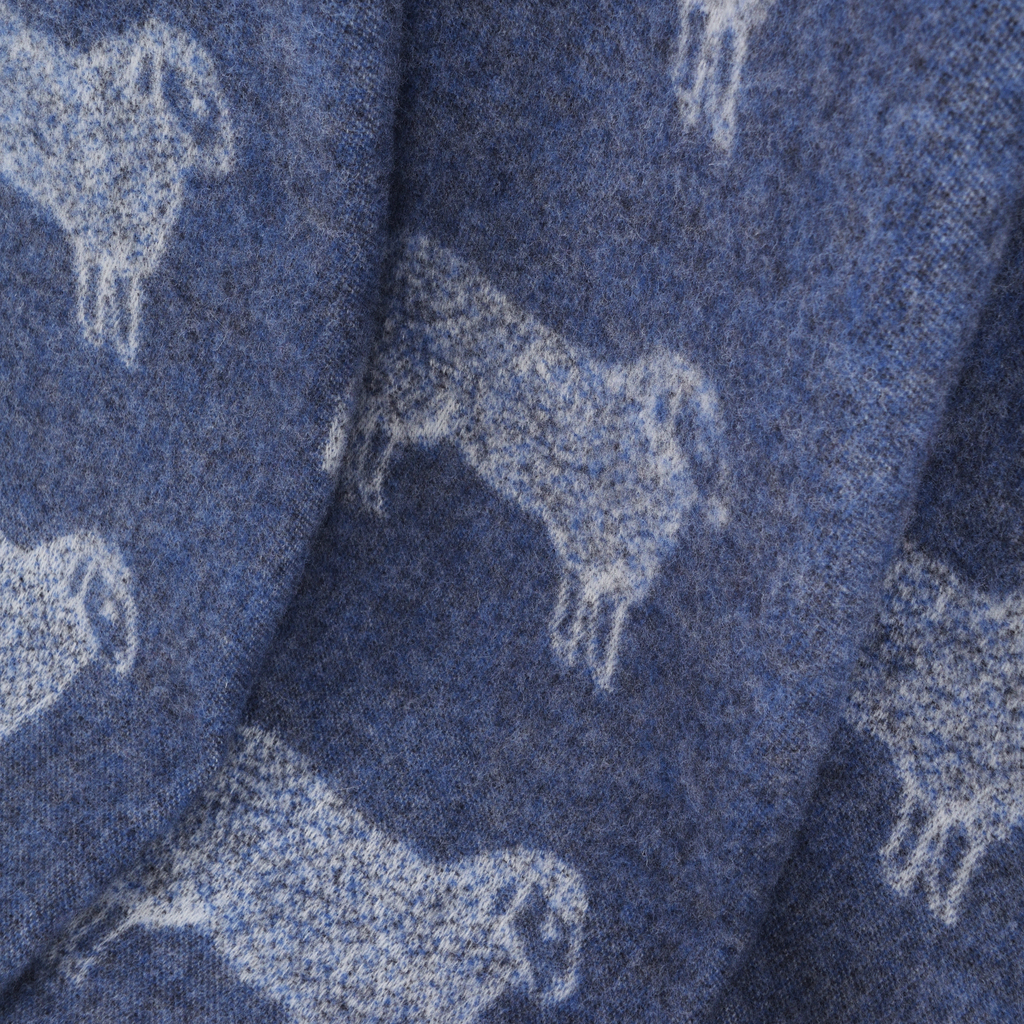 Denim Blue Sheep Pure Wool Throw