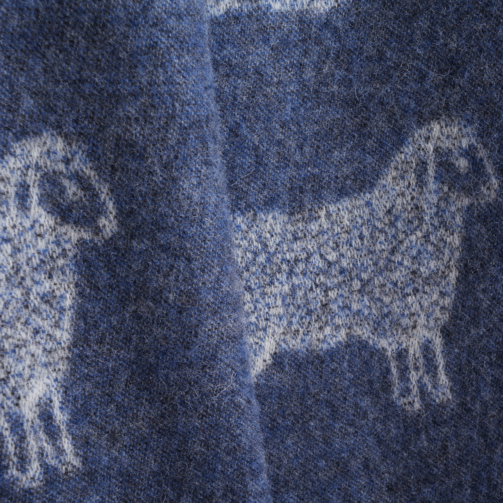 Denim Blue Sheep Pure Wool Throw