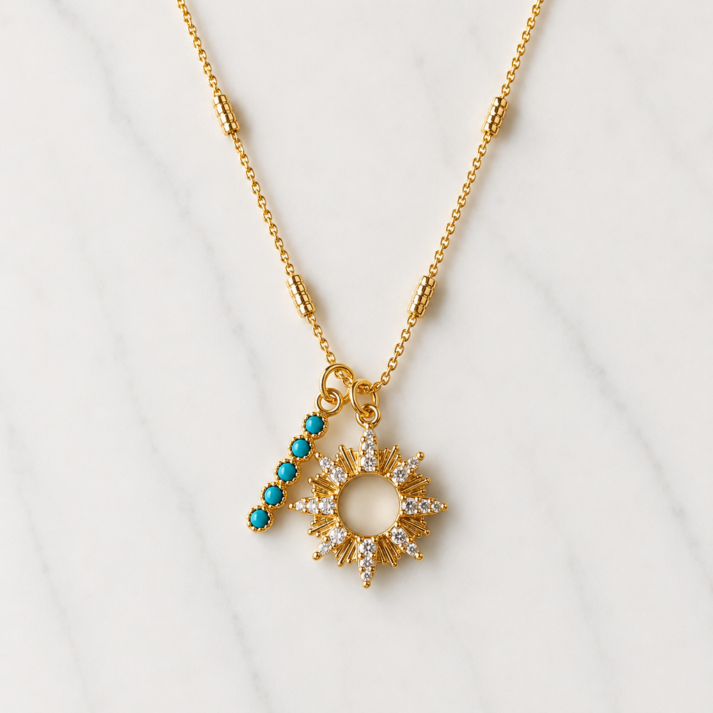 Sunburst Necklace - Turquoise
