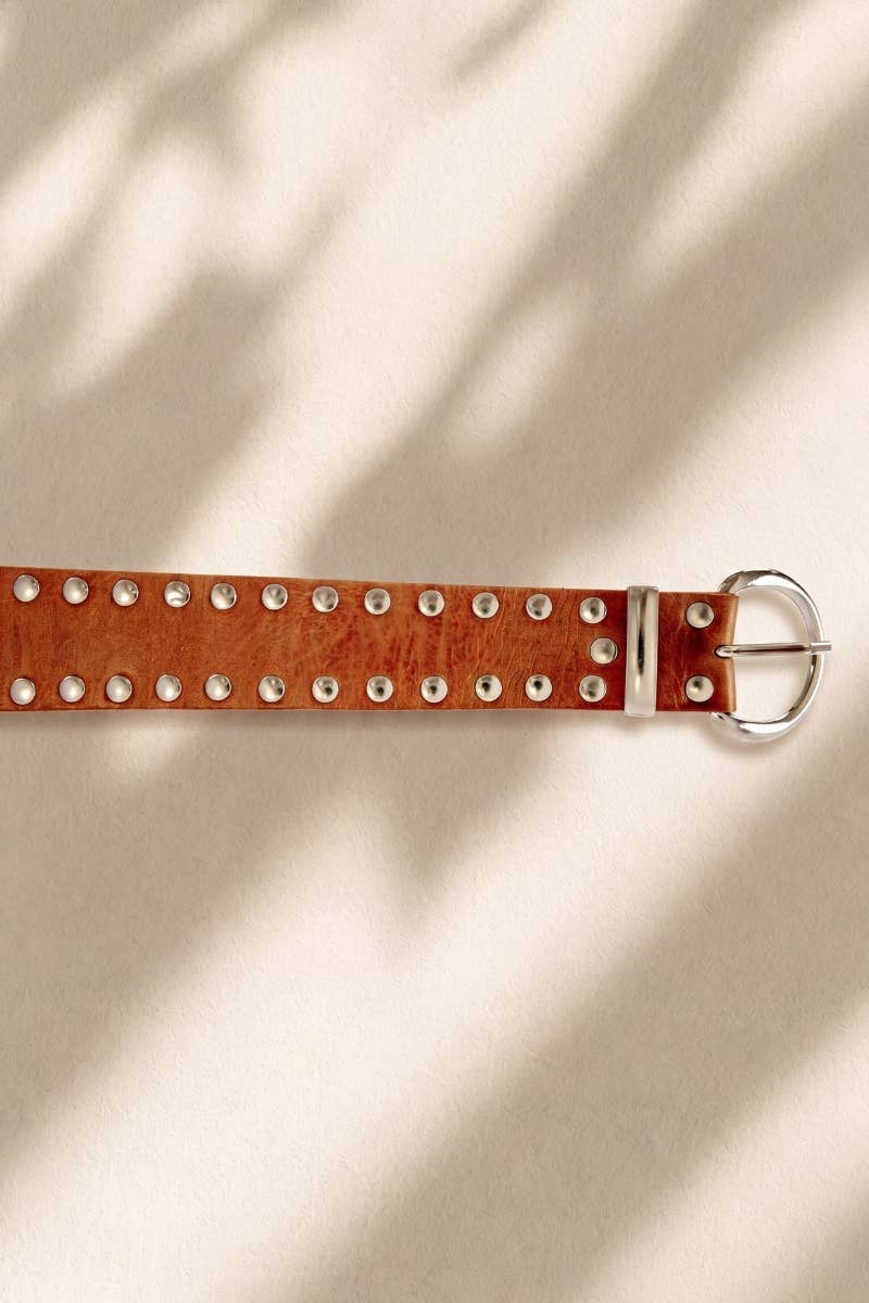 LIGHT BROWN ATLAS LEATHER SASH BELT