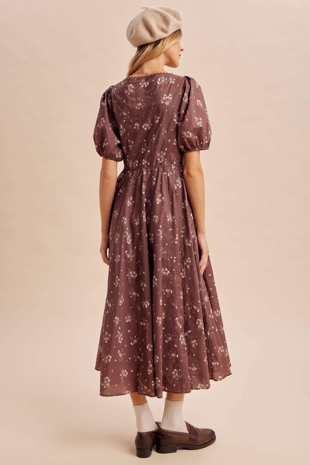 SCOOP NECK FLORAL MAXI DRESS