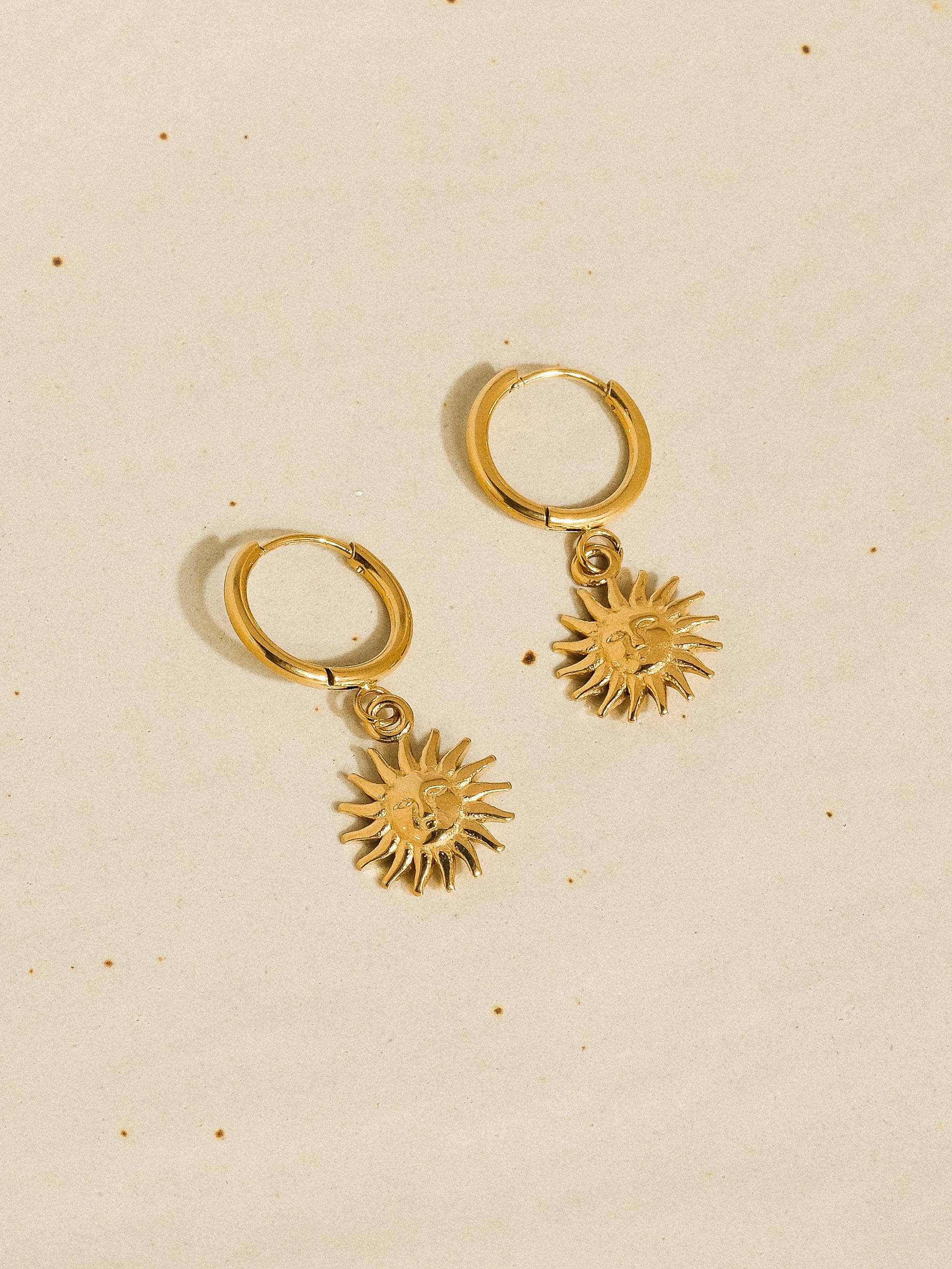 Pascale 18K Gold Non-Tarnish Sun hoop Earring
