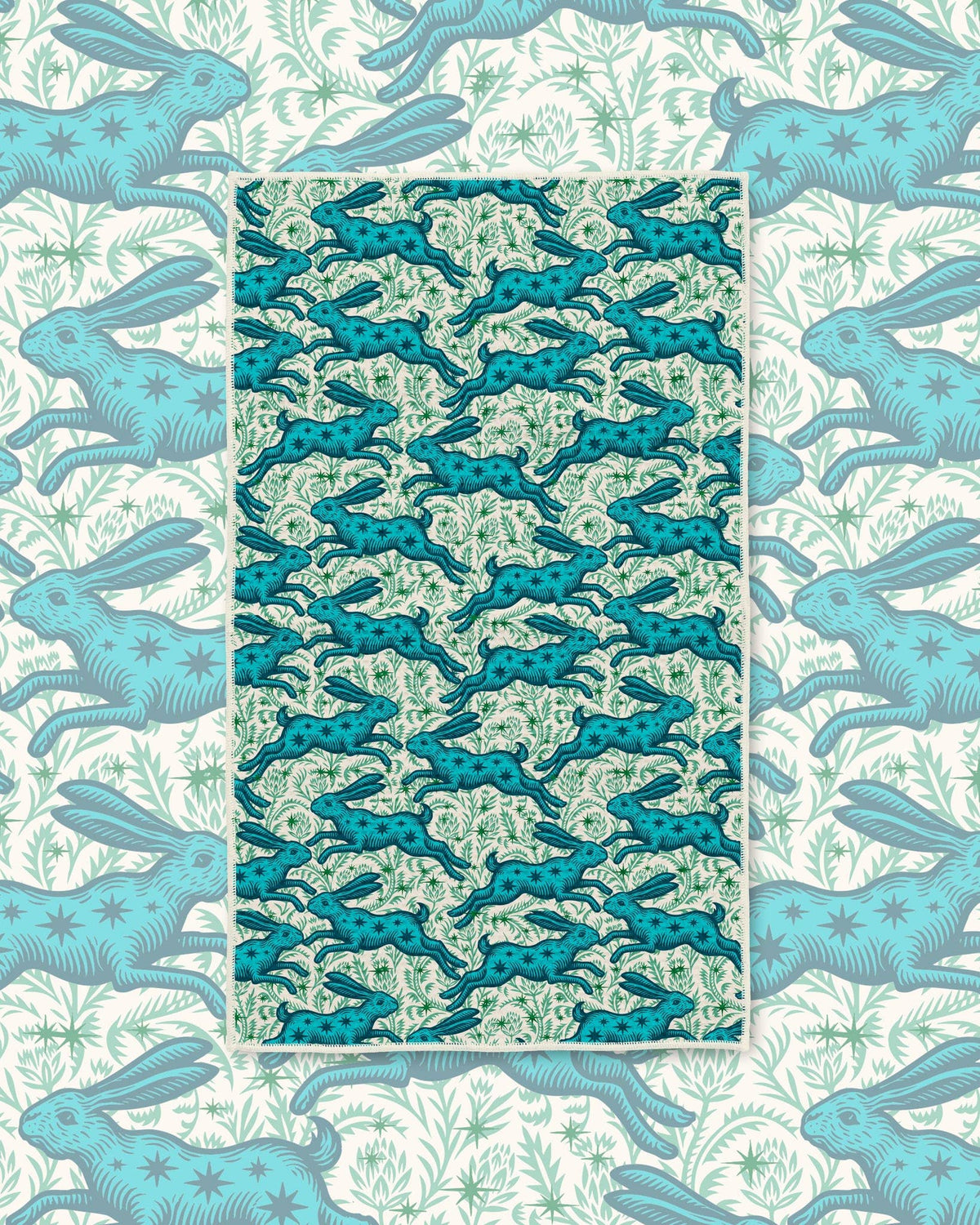 Kitchen Tea Towel Quick Dry | Bunnies On Parade