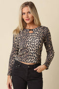 Nala Leopard Print Keyhole Top