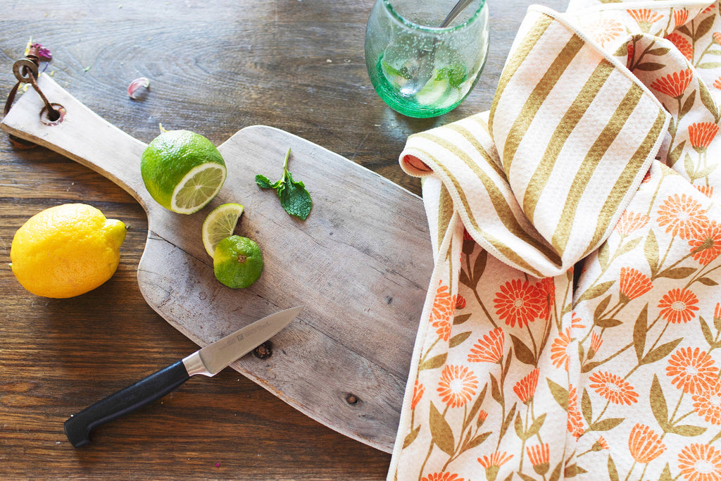Kitchen Tea Towel Quick Dry | Calendula Flowers