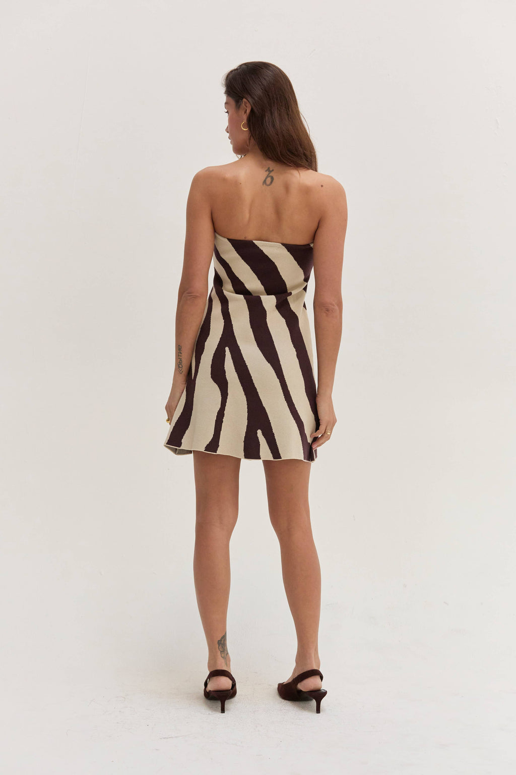 CD9837 - Talia Abstract Animal Print Tube Mini Knit Dress