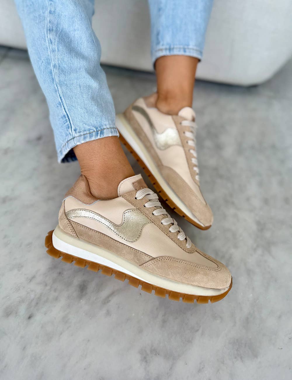 Made to Order - Lumia  Beige - Cow Leather Sneakers