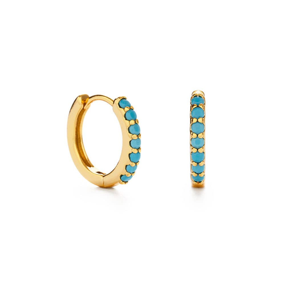 13mm Turquoise Huggie Hoops