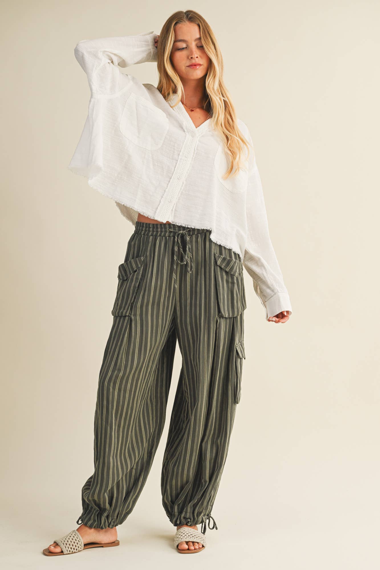 Lace Trim Textured Button-Down Shirt