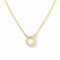 Zircon Lucky Horseshoe Necklace - Gold Filled