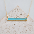 Turquoise Bar Necklace - Gold Filled, Sterling Silver