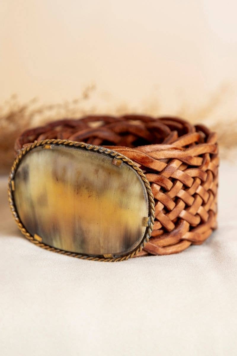 VENUS WIDE BROWN LEATHER BELT
