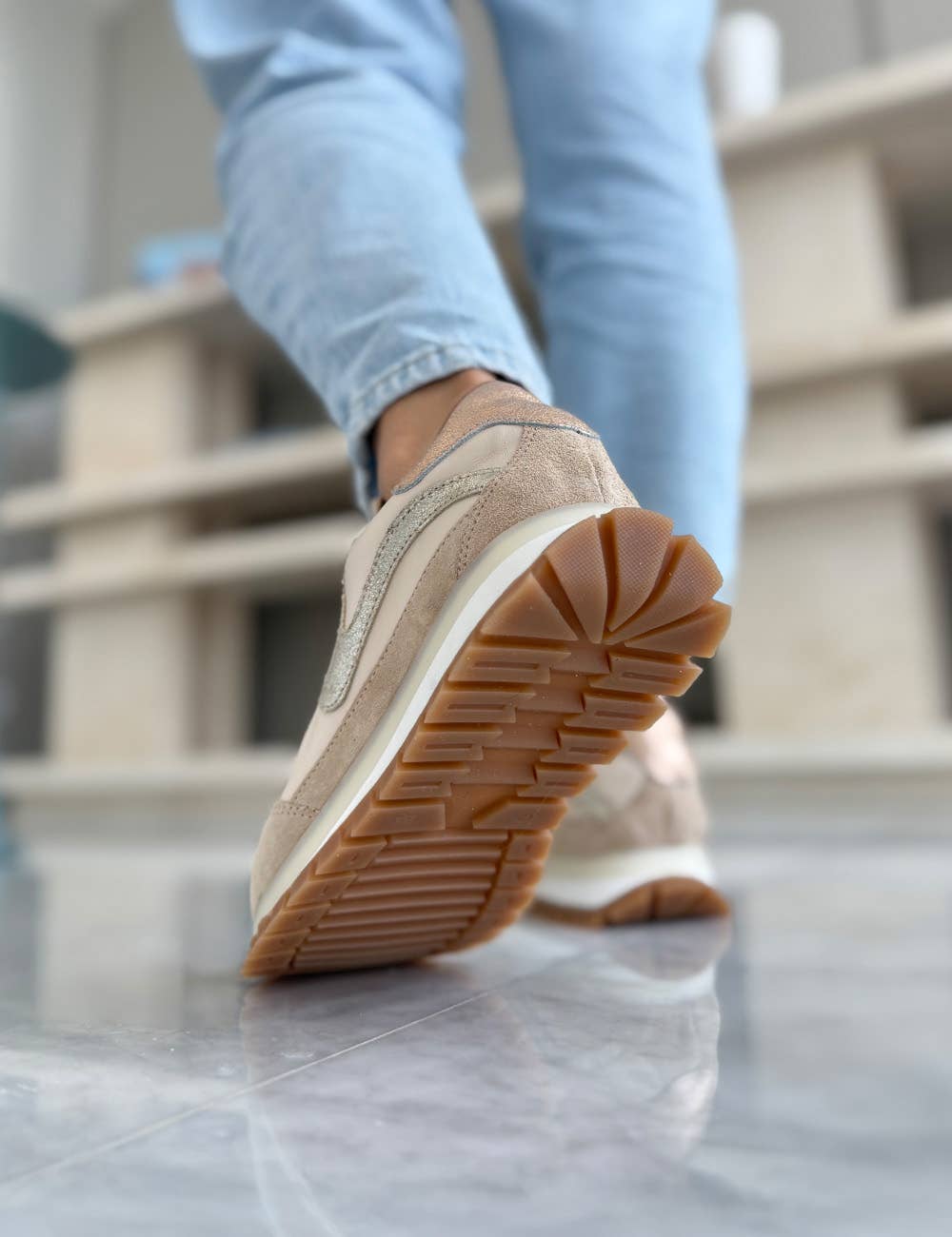 Made to Order - Lumia  Beige - Cow Leather Sneakers