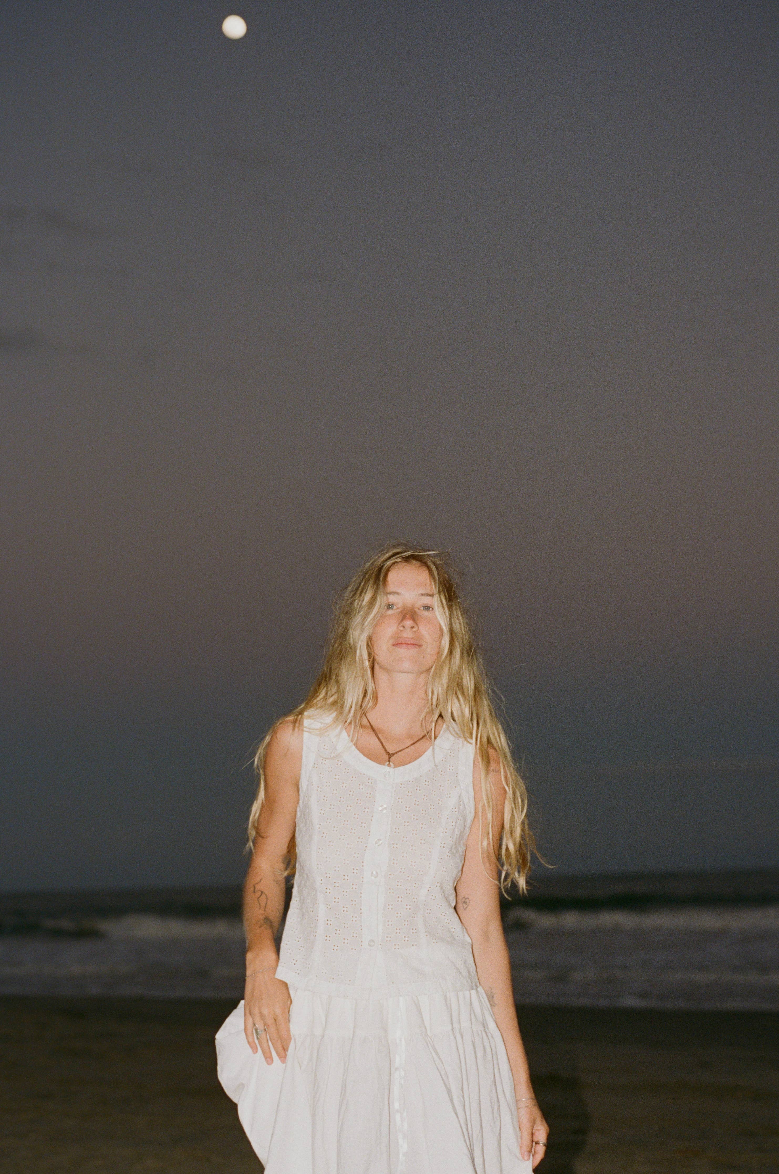VINTAGE COTTON EYELET LACE TANK TOP
