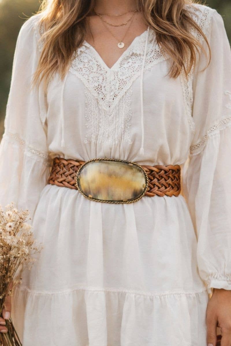 VENUS WIDE BROWN LEATHER BELT