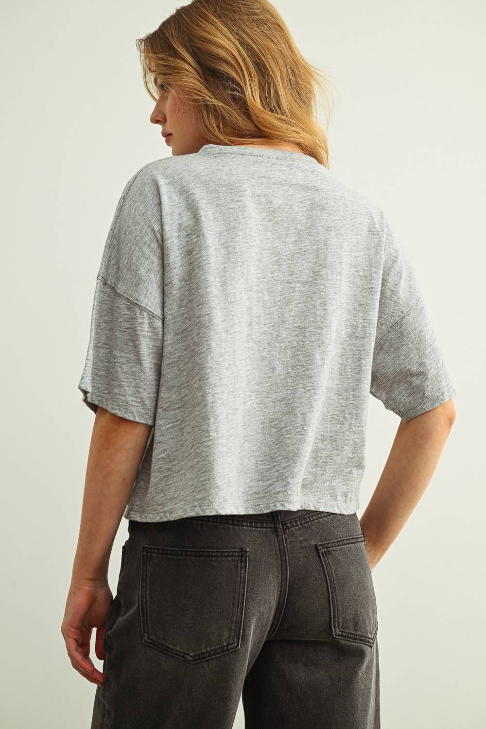 ET7639   BUTTON DOWN ROUND NECK HALF SLEEVE TOP