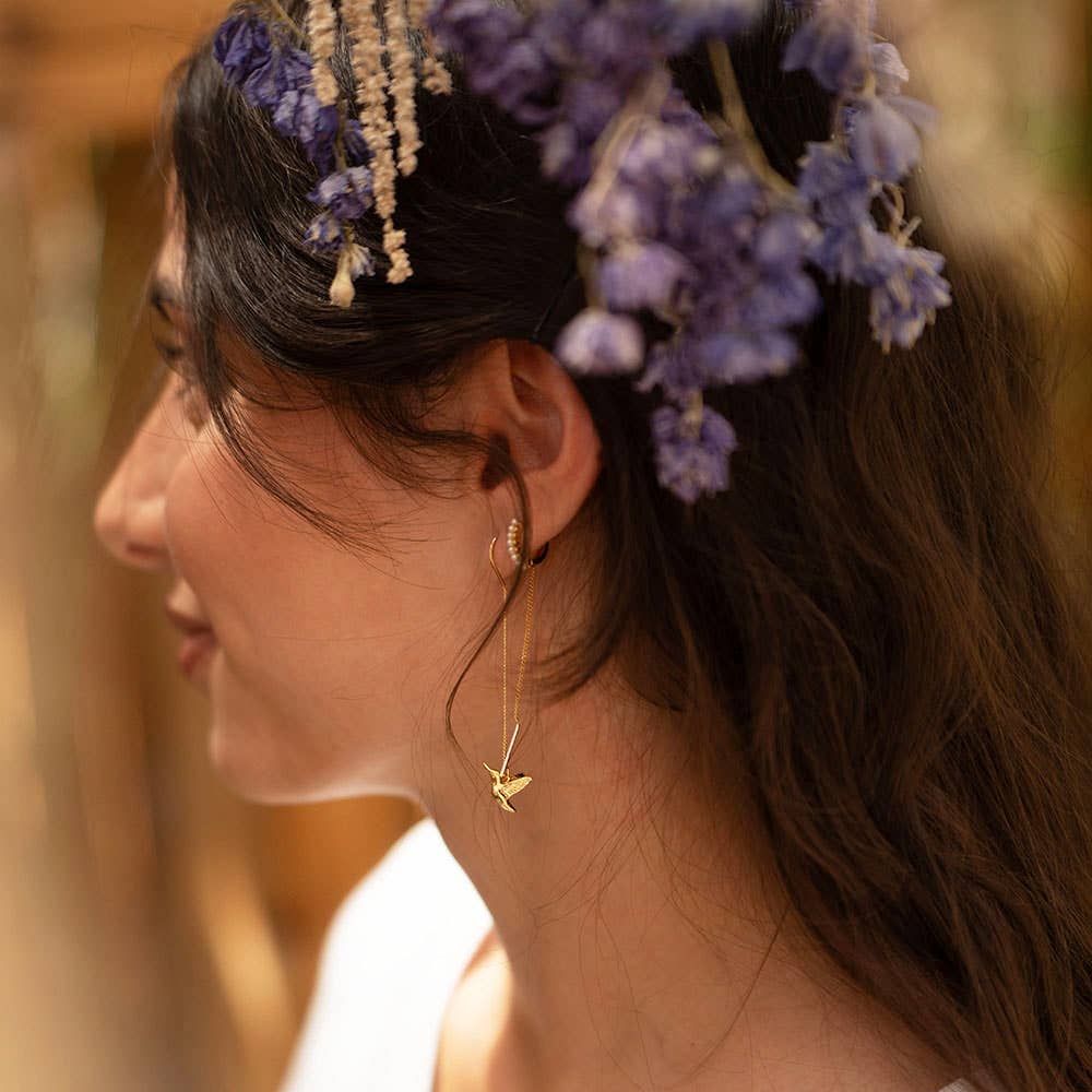 Hummingbird Threader Earrings