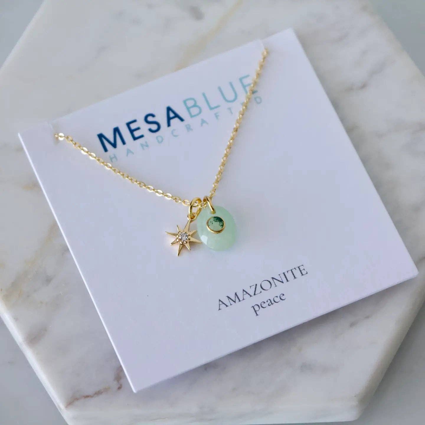 Amazonite, Labradorite, Moonstone Moss Agate Star Necklace