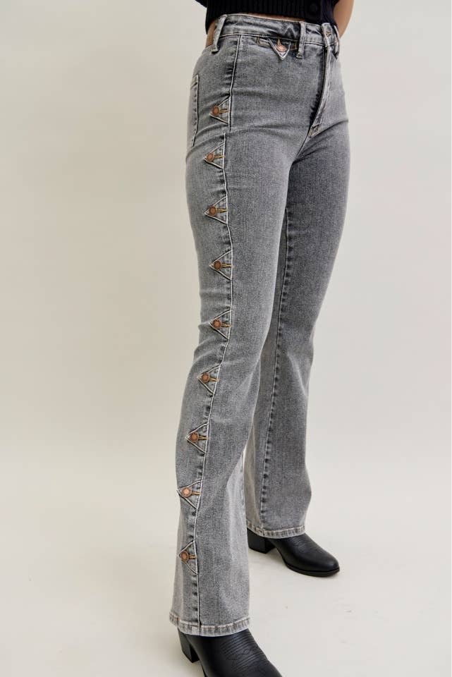 HW Bootcut Western Side Seam & Coin Pkt Detail