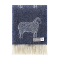 Denim Blue Sheep Pure Wool Throw