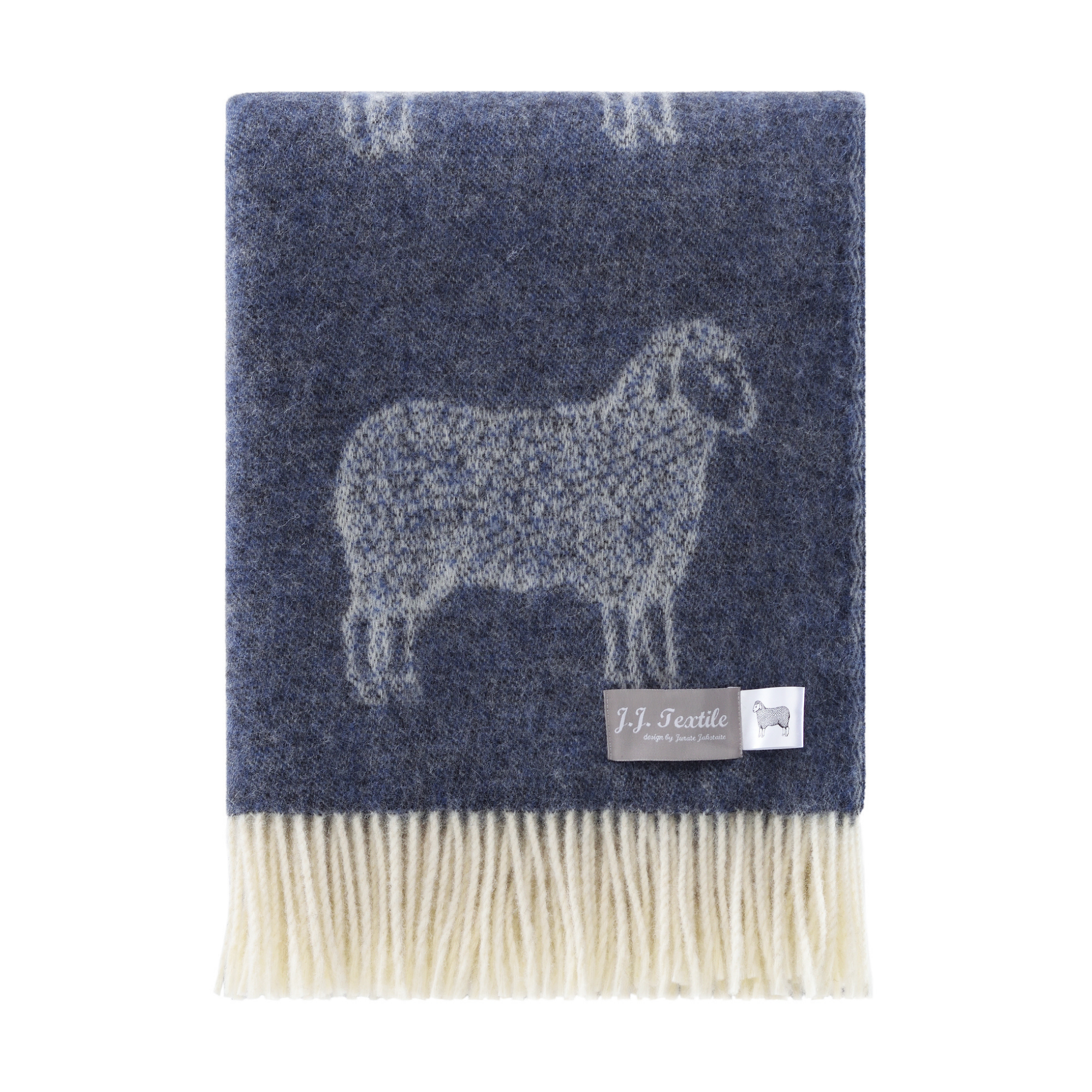 Denim Blue Sheep Pure Wool Throw