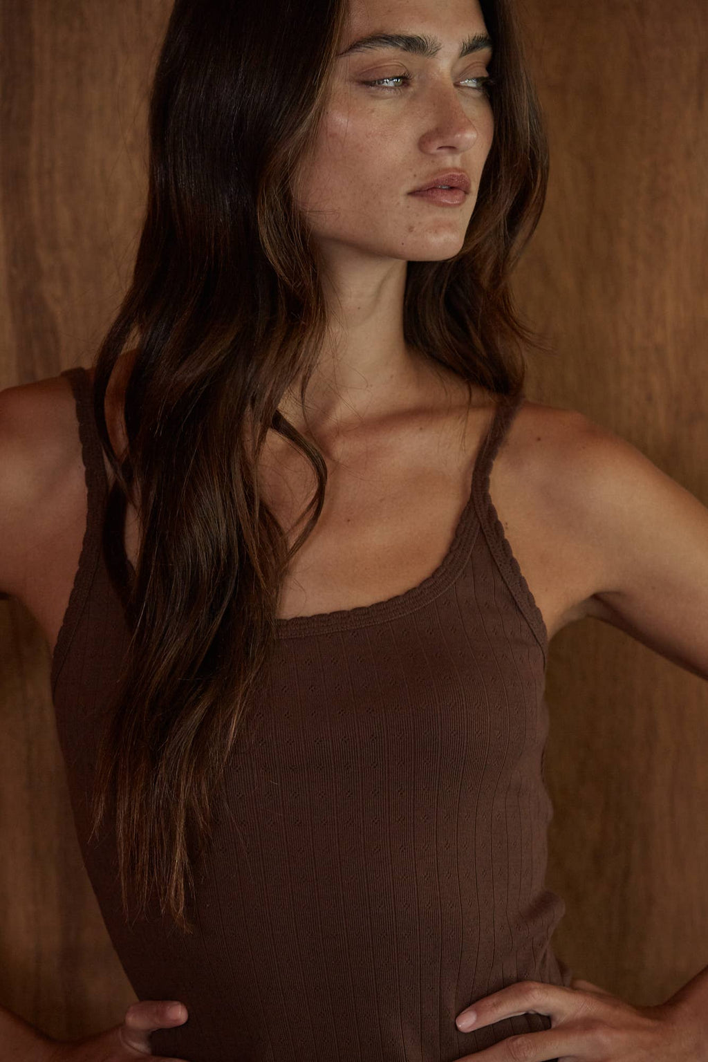 L10099T2 | Knit Cotton Pointelle Cami